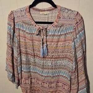 Lucky Brand Multicolor Boho Blouse